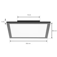 Lampy pozostałe - Panel LED Lindby Lamin, czarny, 30 cm, aluminium, CCT, pilot - miniaturka - grafika 1