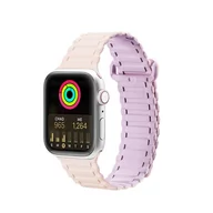 Akcesoria do smartwatchy - Dux Ducis Strap (Armor Version) pasek Apple Watch SE, 8, 7, 6, 5, 4, 3, 2, 1 (41, 40, 38 mm) silikonowa magnetyczna opaska bransoleta różowo-fioletowy - miniaturka - grafika 1