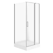 Kabiny prysznicowe - Kabina Prysznicowa Cersanit Moduo 90X90X195 kwadratowa prawa transparentny brodzik Tako 16cm biały S601-353 - miniaturka - grafika 1