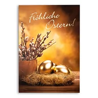 Kartki okolicznościowe i zaproszenia - Art Nuvo ART NUVO - Ekskluzywne kartki wielkanocne nr 1  zestaw 10 kartek 120 x 170 mm ze złotymi napisami i białymi kopertami EE101 - miniaturka - grafika 1