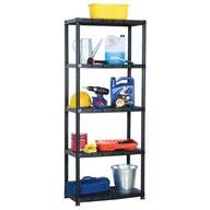 Szafy i regały magazynowe - vidaXL Regał 5-poziomowy, czarny, 71 x 38 x 170 cm, plastik 8720286084342 - miniaturka - grafika 1