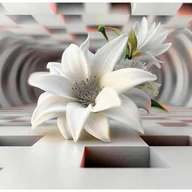 Fototapety - Fototapeta Kwiaty 3D Abstrakcja Lilie 300x210 cm Tapeta Do Sypialni Salonu Kuchni Na Flizelinie - miniaturka - grafika 1