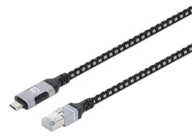Adaptery i przejściówki - Manhattan 394826 zmieniacz płci / kabli RJ-45 USB-C Czarny, Srebrny - miniaturka - grafika 1