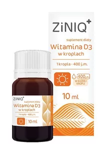 ZINIQ Witamina D3 400 j.m. w kroplach, 10 ml - Witaminy i minerały - miniaturka - grafika 1
