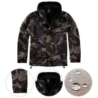 Odzież trekkingowa damska - Kurtka turystyczna męska Brandit Frontzip Windbreaker Dark Camo - miniaturka - grafika 1
