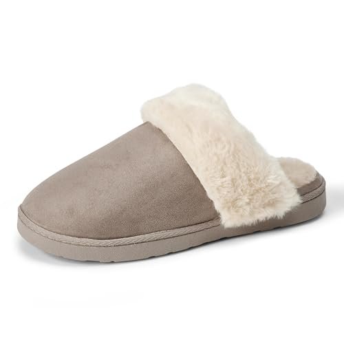 Amazon Essentials Damskie Aewm80393Sztuczne Futro Przytulne Kapcie, szary, 5 US