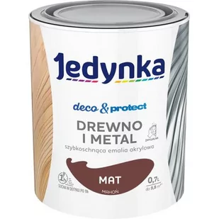 Farba akrylowa Jedynka Deco&Protect Drewno i Metal Mat Mahoń 0,7 l - Emalie - miniaturka - grafika 1