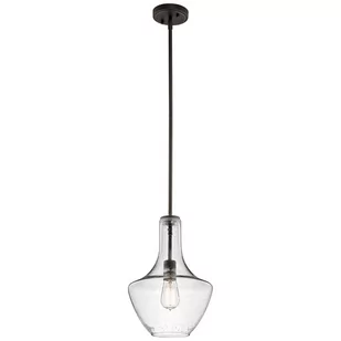 Elstead Lighting Everly szklana lampa wisząca , oprawa stary brąz - Lampy sufitowe - miniaturka - grafika 1