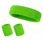 Gadżety na imprezę - ZESTAW OPASEK ZIELONE ŚCIĄGACZY Z FROTKI LATA 80 - miniaturka - grafika 1