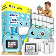 Aparaty natychmiastowe - Aparat natychmiastowy Maxilow Drukuś 2.0 Niebieski + 13 rolek - miniaturka - grafika 1