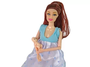 Lalka Dla Dzieci W Ciąży Niebieska Sukienka - Lalki dla dziewczynek - miniaturka - grafika 2