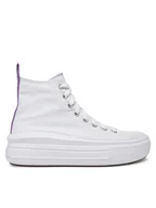Buty dla dziewczynek - Converse Trampki CHUCK TAYLOR ALL STAR MOVE PLATFORM A03667C Biały - miniaturka - grafika 1