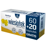 Włosy, skóra, paznokcie - Wiesiołek OleoVitum - 80 kapsułek (60+20 GRATIS) - miniaturka - grafika 1