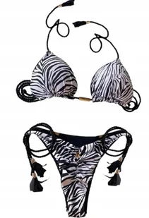 STRÓJ KĄPIELOWY DWUCZĘŚCIOWY BIKINI MODNY WZÓR ZEBRA M - Stroje kąpielowe - miniaturka - grafika 1