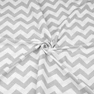 Pasmanteria - Tkanina bawełniana Zygzak szaro biały - miniaturka - grafika 1