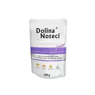 Mokra karma dla psów - Dolina Noteci PREMIUM dla psów małych ras JUNIOR bogata w wątróbkę z królika z ozorami z jelenia saszetka 100g 210429 - miniaturka - grafika 1