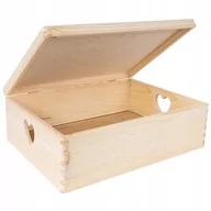 Pudełka i szkatułki - Pudełko drewniane skrzynka z uchwytami 40x30x14 cm - miniaturka - grafika 1
