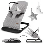 Leżaczki i huśtawki - Kidwell Leżaczek bujaczek LARO Full Grey/Black - miniaturka - grafika 1