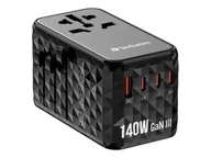 Ładowarki do telefonów - VERBATIM Uniwersalny adapter podróżny UTA-10 GaN III USB-C PD 140W QC 32125 - miniaturka - grafika 1