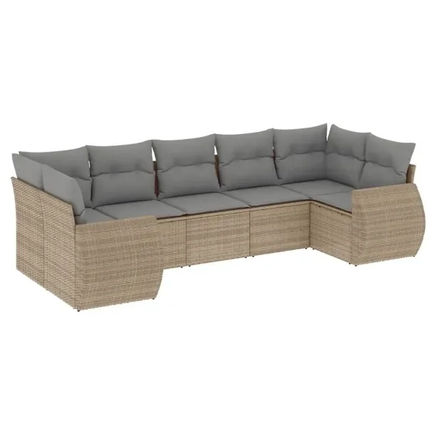 Zestaw mebli ogrodowych modułowych beżowy rattan PE 62 x 62 x 69 cm
