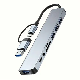 TEMU Stacja dokująca VVIA 15-w-1 z podwójnym wyjściem HDTV i DP do trzech monitorów 4K, ładowanie PD 100W, transfer danych USB-C/USB- Gb/s, 3 USB-A 5 - Inne - miniaturka - grafika 1