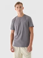 Koszulki sportowe męskie - Męski t-shirt basic 4F 4FWMM00TTSHM2256 - szary - miniaturka - grafika 1