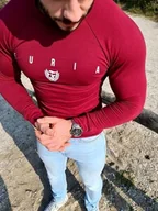 Bluzy sportowe męskie - Furia Bluza męska bordowa Furia - miniaturka - grafika 1