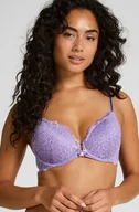 Biustonosze - Hunkemöller Wyściełany biustonosz push-up z fiszbinami Marine Fioletowy - miniaturka - grafika 1