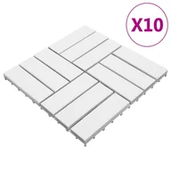 Panele podłogowe - VidaXL Lumarko Płytki tarasowe, 10 szt., białe, 30x30 cm, lite drewno akacjowe! 310118 VidaXL - miniaturka - grafika 1