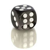 Gry planszowe - Kostka 1,6 cm RPG Czarna Transparentna Kość Sześciościenna K6 - miniaturka - grafika 1