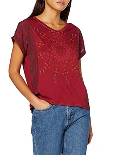 Desigual T-shirt damski Ts_Detroit, czerwony, XS - Koszulki i topy damskie - miniaturka - grafika 1