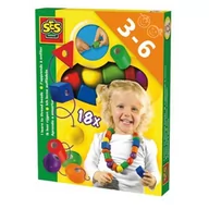 Zabawki interaktywne dla dzieci - SES Creative Drewniane korale - nauka nawlekania - miniaturka - grafika 1