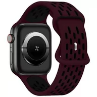 Akcesoria do smartwatchy - Pasek BELINE New Sport Silicone do Apple Watch 2/3/4/5/6/7/8/SE/SE 2/Ultra (42/44/45/49mm) Bordowo-czarny - miniaturka - grafika 1