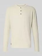 Koszulki męskie - Bluzka z długim rękawem, fakturowanym wzorem i listwą guzikową - miniaturka - grafika 1