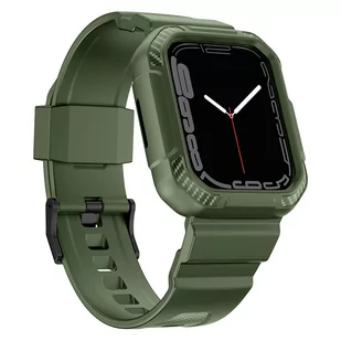 Kingxbar CYF106 2w1 pancerne etui Apple Watch SE, 8, 7, 6, 5, 4, 3, 2, 1 (41, 40, 38 mm) z paskiem zielone - Akcesoria do smartwatchy - miniaturka - grafika 2