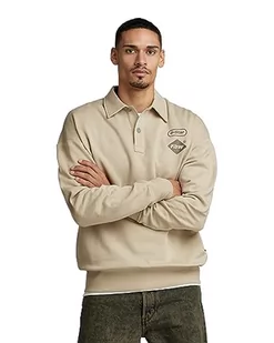 G-STAR RAW Męska bluza polo Loose Sw, Beżowy (Westpoint Khaki D23495-b782-c531), XXL - Bluzy męskie - miniaturka - grafika 1