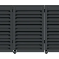 Ogrodzenia - Polbram Brama przesuwna narożna Kreta 4x1,5 m lewa automat czarna - miniaturka - grafika 1