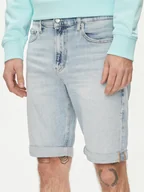 Spodenki męskie - Calvin Klein Jeans Szorty jeansowe J30J324871 Niebieski Slim Fit - miniaturka - grafika 1