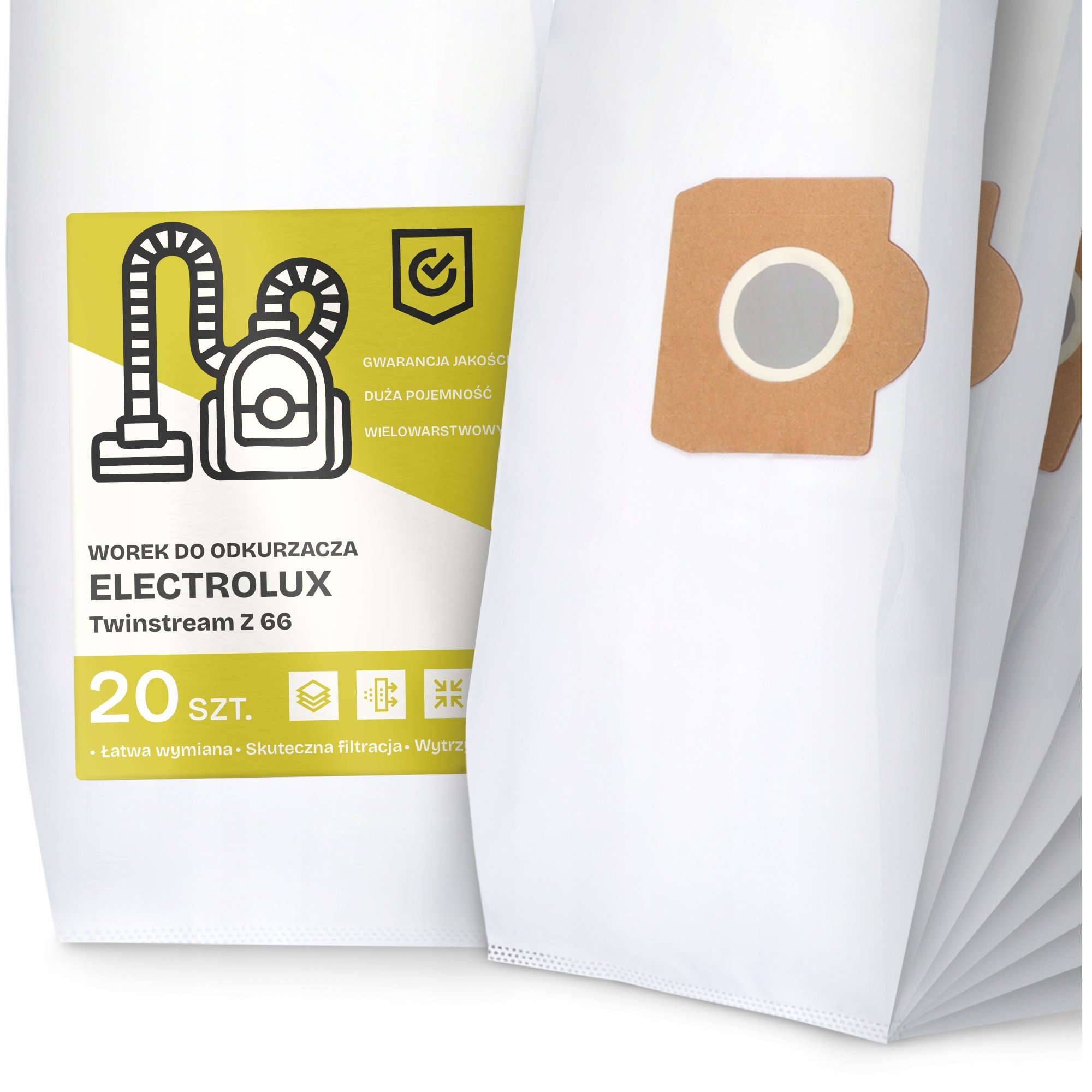 20x Worek do Odkurzacza Electrolux Twinstream Z 66 Syntetyczny Duży Worki