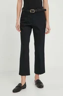 Spodnie damskie - Sisley spodnie damskie kolor czarny proste medium waist - miniaturka - grafika 1