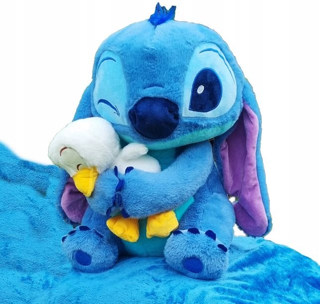 Duża Maskotka STICH z KACZKĄ Lilo 3w1 2x Paluszak 46cm i 25cm + Kocyk