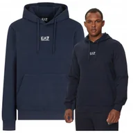 Bluzy męskie - Emporio Armani EA7 Granatowa Bluza Męska z kapturem Sportowa PREMIUM Emporio Armani EA7 Granatowa Bluza Męska z kapturem Sportowa PREMIUM r.XXL - miniaturka - grafika 1