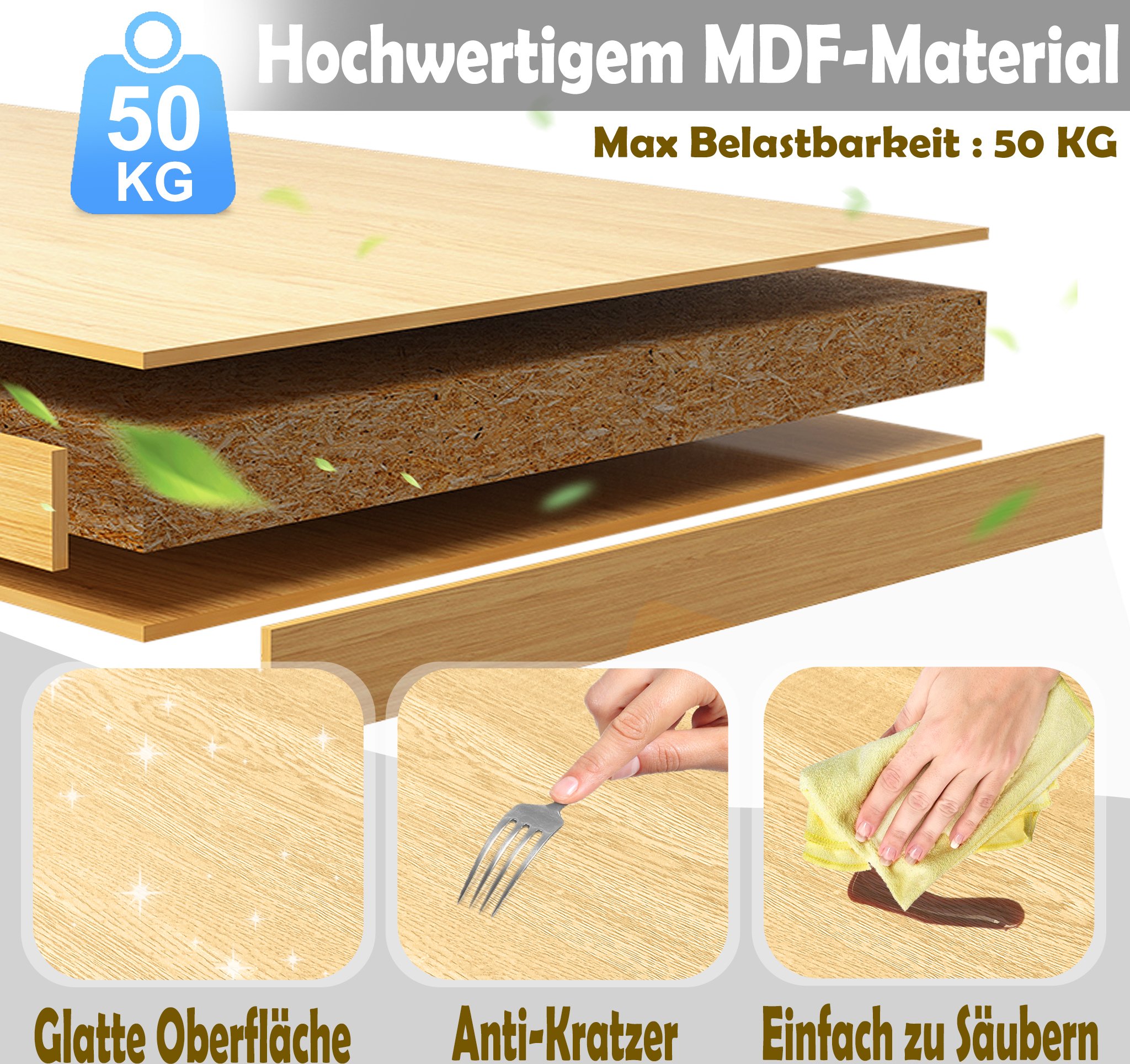 LARS360 Wózek kuchenny na kółkach Wózek do serwowania Mobilne wyspy kuchenne 115 x 36 x 90 cm Szafka kuchenna z szufladą i uchwytem na ręcznik oraz stojakiem na przyprawy i blatem roboczym Szary