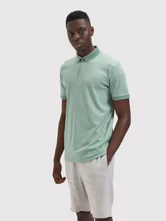 Koszulki męskie - Selected Homme Polo Fave 16079026 Zielony Regular Fit - grafika 1