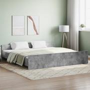 Łóżka - Rama łóżka z wezgłowiem i zanóżkiem, szarość betonu, 180x200 cm Lumarko! - miniaturka - grafika 1