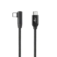 Kable USB - KABEL USB-C do C M-M kątowy 480Mbps 60W 0,5m ART czarny, oplot, obudowa ALU - miniaturka - grafika 1