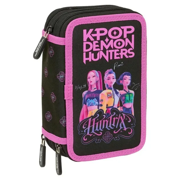 Piórnik szkolny Kpop Demon Hunters Negra, 3-komorowy, 37 el.