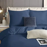 Pościel - Granat Pościel Jednobarwna Satyna Bawełniana 140x200 - miniaturka - grafika 1