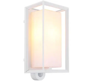 Globo 31982WS - Kinkiet zewnętrzny z czujnikiem LOGANA 1xE27/60W/230V IP44 biały - Lampy ogrodowe - miniaturka - grafika 1