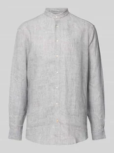 Koszula lniana o kroju regular fit ze stójką - Koszule męskie Koszula lniana o kroju regular fit ze stójką - Koszule męskie - miniaturka - grafika 1